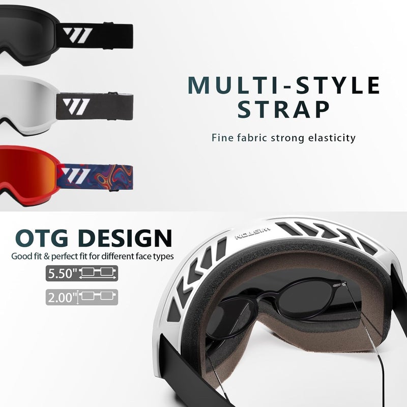 ISTON Ski Goggles - OTG Snow/Snowboard Goggles for Men, Women & Youth - 100% UV Protection W1 - Image 4